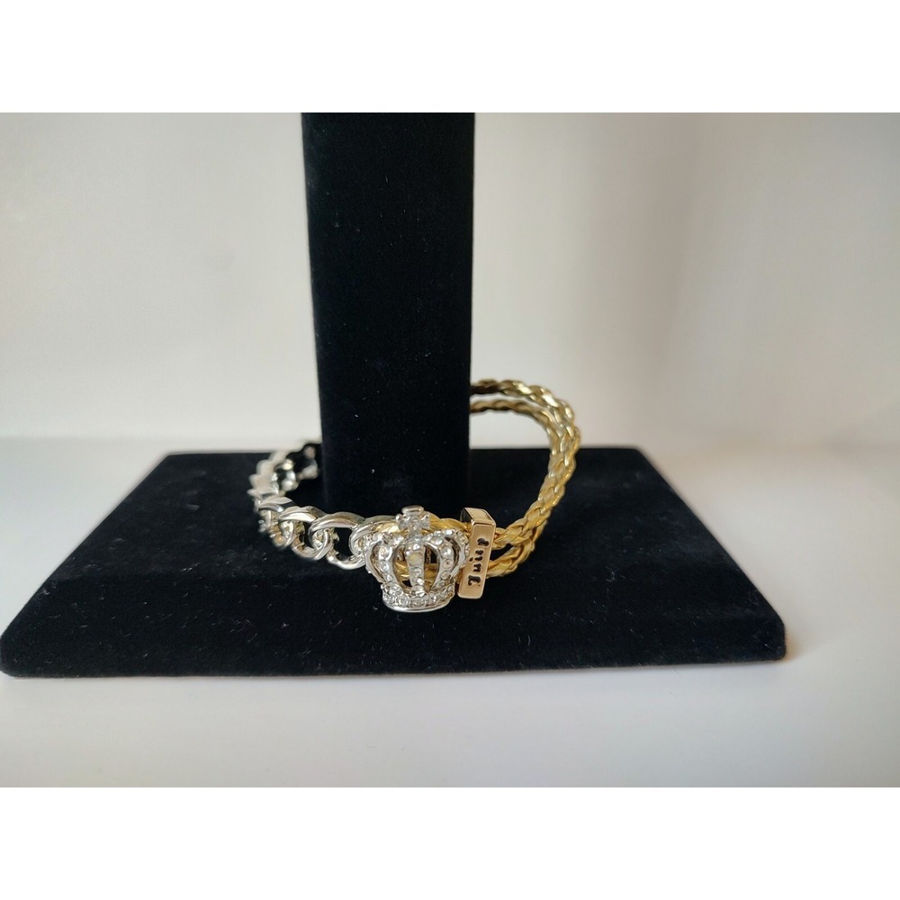 Juicy Couture bracelet gold braided and‎ silver tone crown